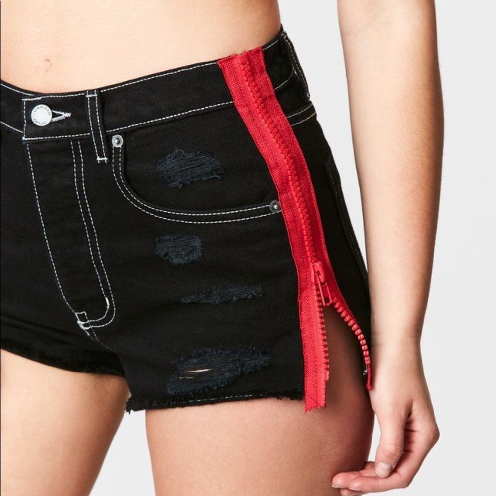 Carmar LF Jean Shorts Red Zippers